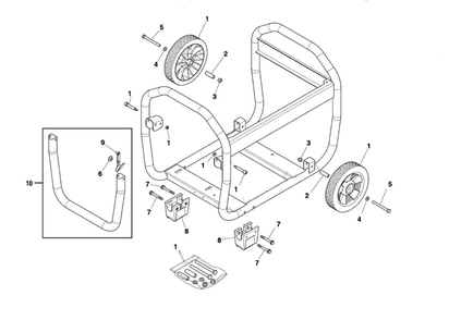 Wheel Kit Diagram and Parts List for 030729-00  Briggs and Stratton Generator